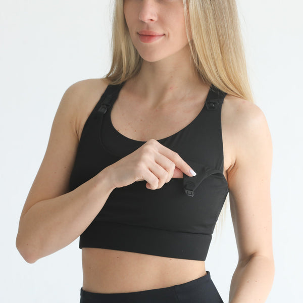 Venice High Impact Full Coverage Nursing Sports Bra (Noir)