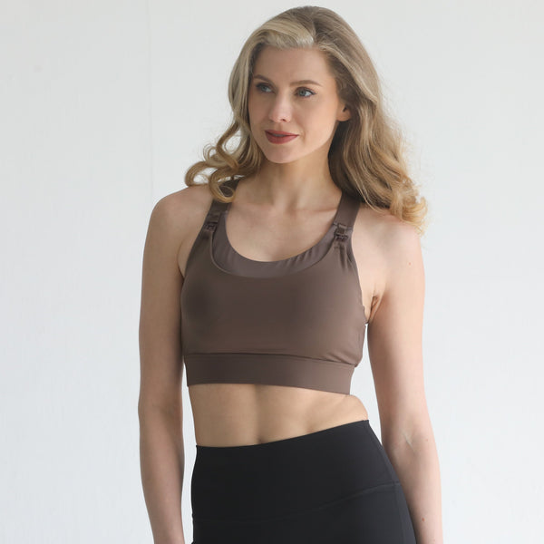 Venice High Impact Full Coverage Nursing Sports Bra (Espresso)