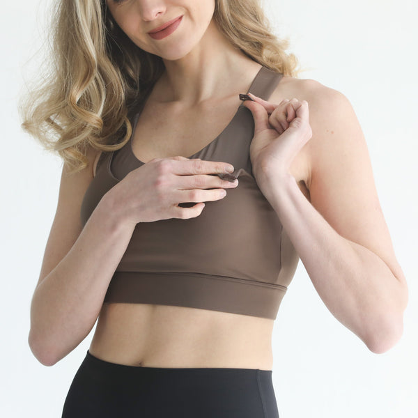 Venice High Impact Full Coverage Nursing Sports Bra (Espresso)