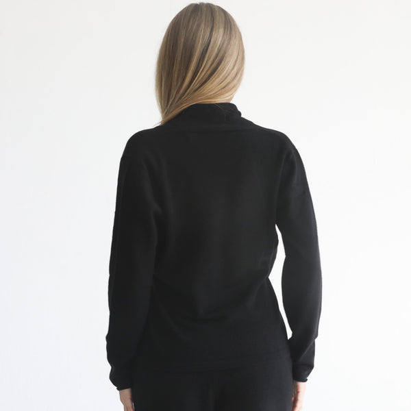 Cashmere Wrap Sweater (Noir)
