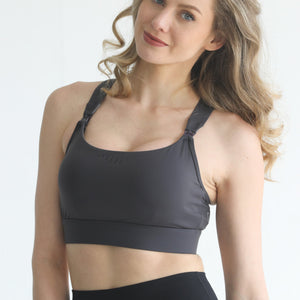 Venice 5 Ultimate Support Full Coverage Nursing & Pumping Sports Bra (Steel Slate)