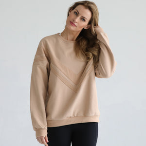 Isabella Oversized Nursing & Pregnancy Sweatshirt (Oatmeal)