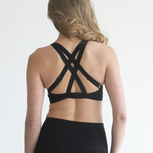 Empower High Support Molded Cup Nursing & Pumping Sports Bra (Noir)