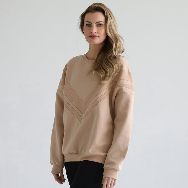 Isabella Oversized Nursing & Pregnancy Sweatshirt (Oatmeal)