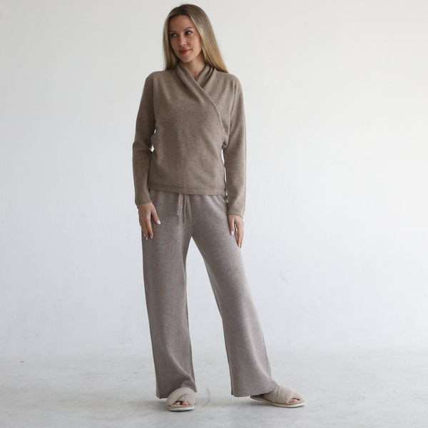 Cashmere Wrap Sweater (Camel)