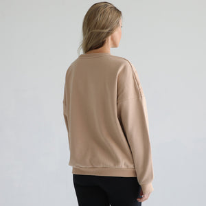 Isabella Oversized Nursing & Pregnancy Sweatshirt (Oatmeal)