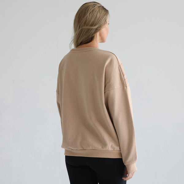 Isabella Oversized Nursing & Pregnancy Sweatshirt (Oatmeal)