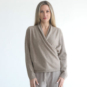 Cashmere Wrap Sweater (Camel)