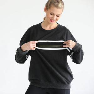 Celine Slouchy Nursing Pullover (Faded Black)