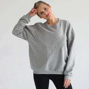 Isabella Oversized Nursing & Pregnancy Sweatshirt (Heather Gray)