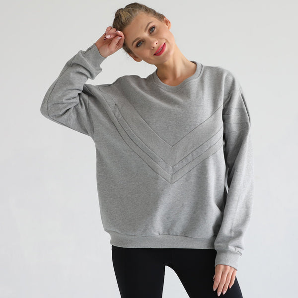 Isabella Oversized Nursing & Pregnancy Sweatshirt (Heather Gray)