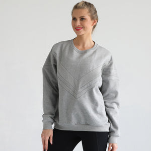 Isabella Oversized Nursing & Pregnancy Sweatshirt (Heather Gray)