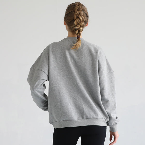 Isabella Oversized Nursing & Pregnancy Sweatshirt (Heather Gray)