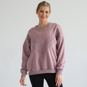 Isabella Oversized Nursing & Pregnancy Sweatshirt (Lavender Smoke)