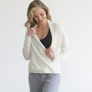 Cashmere Wrap Sweater (Blanc)