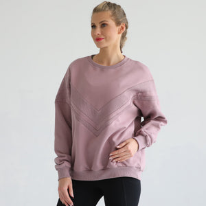 Isabella Oversized Nursing & Pregnancy Sweatshirt (Lavender Smoke)