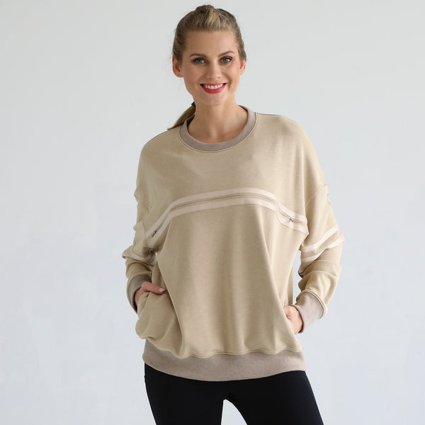 Celine Slouchy Nursing Pullover (Sandy Dunes)