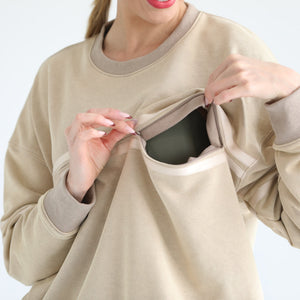 Celine Slouchy Nursing Pullover (Sandy Dunes)