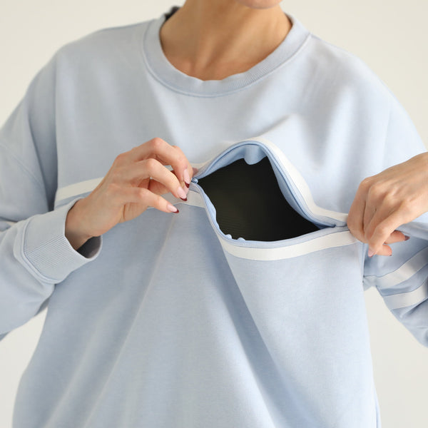 Celine Slouchy Nursing Pullover (Morning Haze)