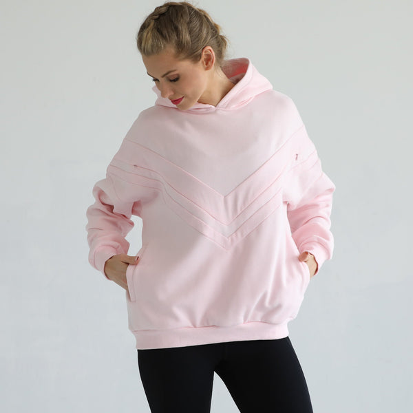 Isabella Ultra Soft Oversized Nursing & Pregnancy Hoodie (Blush Pink)