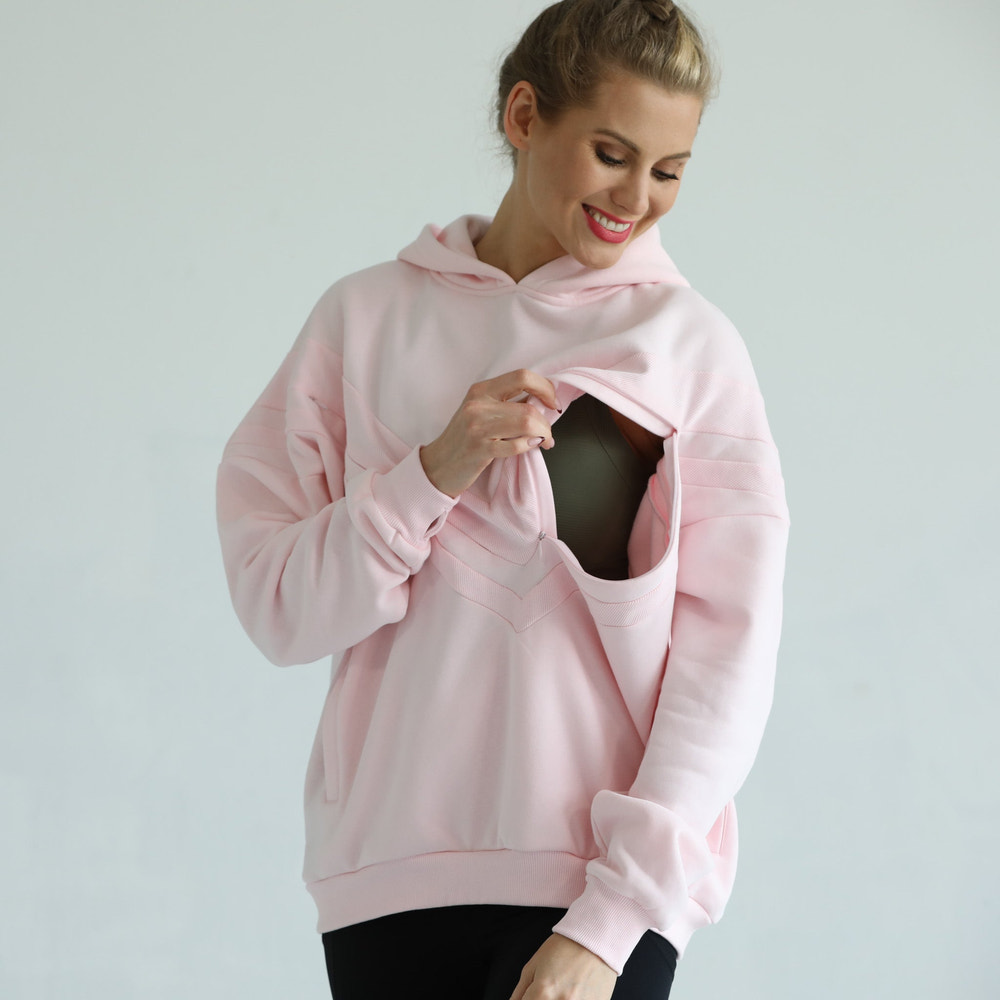 Isabella Ultra Soft Oversized Nursing & Pregnancy Hoodie (Blush Pink)