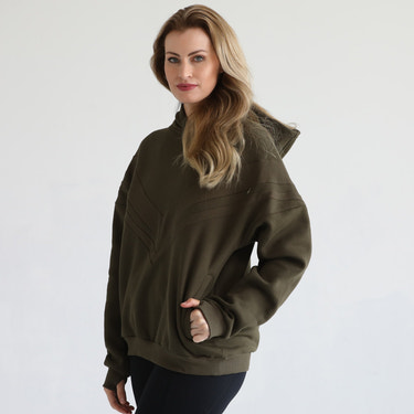 Isabella Ultra Soft Oversized Nursing & Pregnancy Hoodie (Dark Olive)