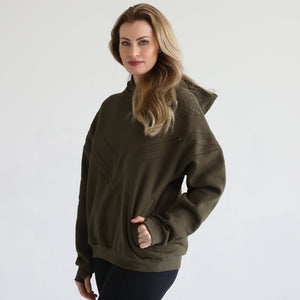 Isabella Ultra Soft Oversized Nursing & Pregnancy Hoodie (Dark Olive)