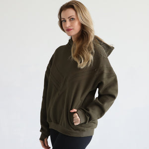 Isabella Ultra Soft Oversized Nursing & Pregnancy Hoodie (Dark Olive)