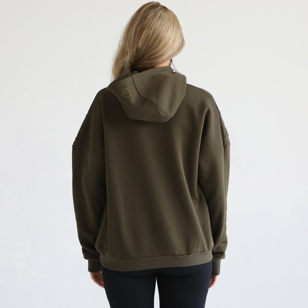 Isabella Ultra Soft Oversized Nursing & Pregnancy Hoodie (Dark Olive)