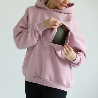 Isabella Ultra Soft Oversized Nursing & Pregnancy Hoodie (Lavender Smoke)