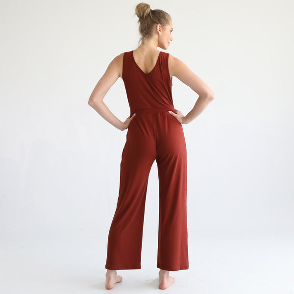 Juliette Nursing Friendly Jumpsuit (Rust)