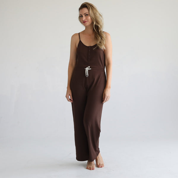 Scarlett Nursing Friendly Cami Jumpsuit (Espresso)