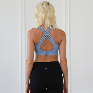 Chloe 3 Running Nursing Sports Bra (Tile Blue)