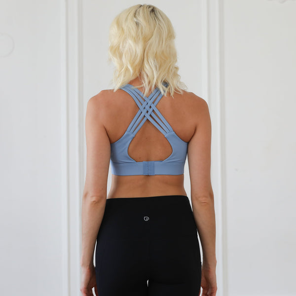 Chloe 3 Running Nursing Sports Bra (Tile Blue)