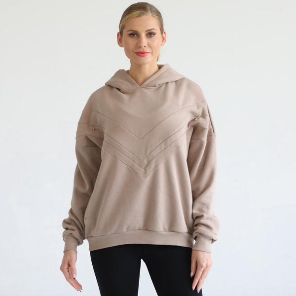 Isabella Ultra Soft Oversized Nursing & Pregnancy Hoodie (Chai)