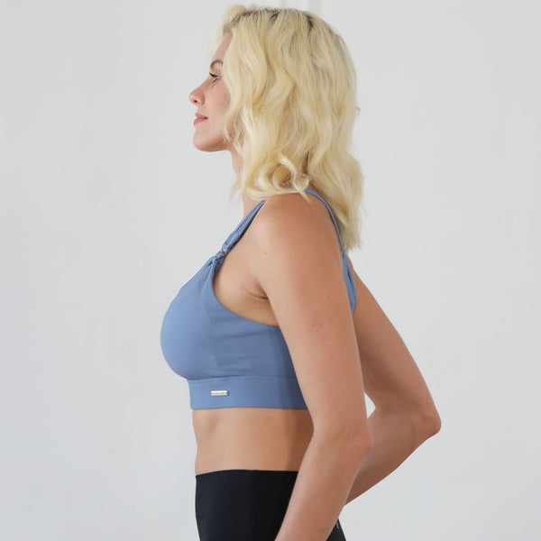 Chloe 4 Running Nursing & Pumping Sports Bra (Ribbed Lint Stone)