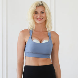 Chloe 4 Running Nursing & Pumping Sports Bra (Ribbed Lint Stone)