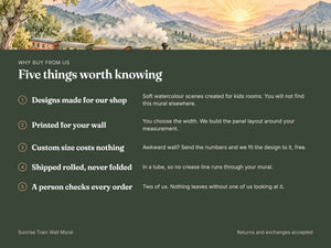 Watercolor Sunrise Train Wall Mural, image 10