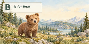 Watercolor B is for Bear Alphabet Wall Mural, image 3