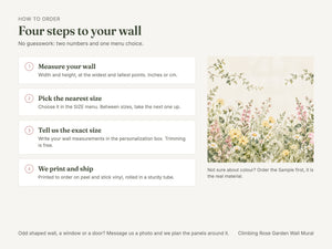 Watercolor Climbing Rose Garden Wall Mural, image 5