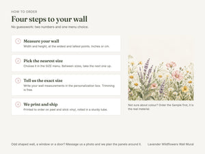 Watercolor Lavender Wildflowers Wall Mural, image 5