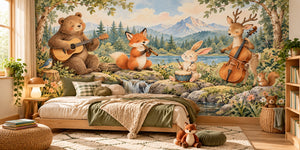 Watercolor Woodland Band Wall Mural, image 2