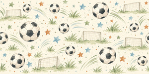 Watercolor Soccer Pattern Wall Mural, image 3