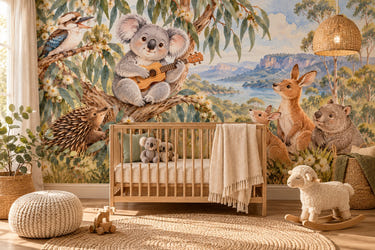 Watercolor Koala Ukulele Wall Mural, image 1
