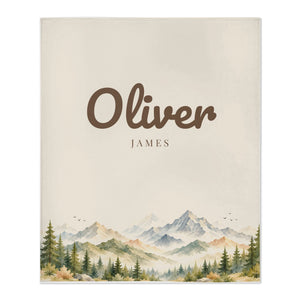 Woodland toddler minky blanket in cream
