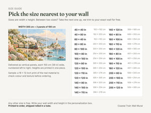 Watercolor Coastal Train Wall Mural, image 5