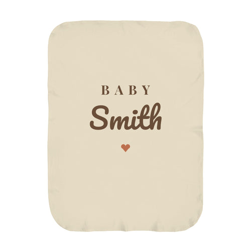 Baby Surname swaddle blanket in oat