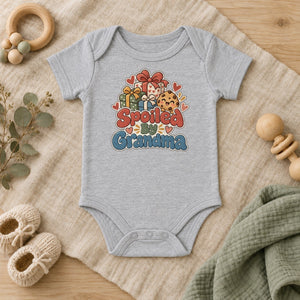 Spoiled By Grandma baby bodysuit in heather grey