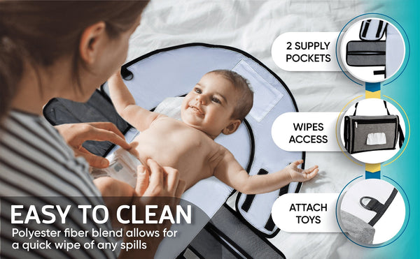 The Portable Diaper Changing Pad with Clean Hands Barrier