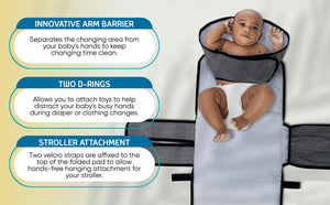 The Portable Diaper Changing Pad with Clean Hands Barrier
